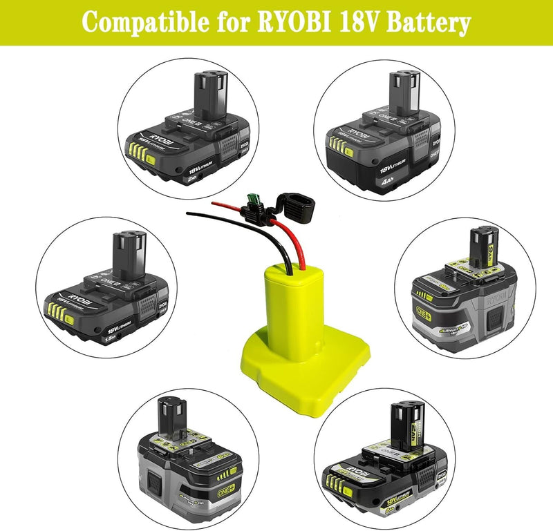 18V Battery Conversion Kit with Replaceable Fuse for Power Wheels Safe and Reliable Magic Cars 2