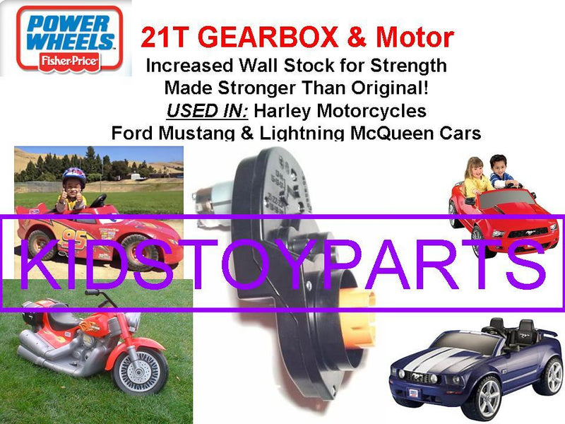 Power Wheels 21T 7R Harley Motorcycle Mustang McQueen Gearbox Toy Magic Cars 0