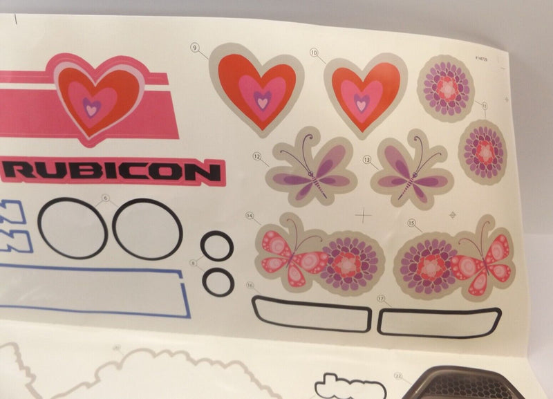 Power Wheels 3900-8481 Pink Jeep Wrangler Rubicon JL Decal Sticker Set Magic Cars 1