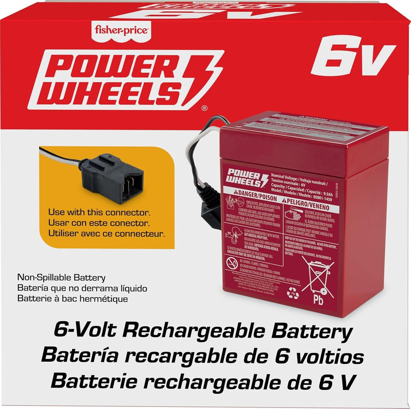 6-Volt Red Rechargeable Replacement Battery for Power Wheels Magic Cars 3