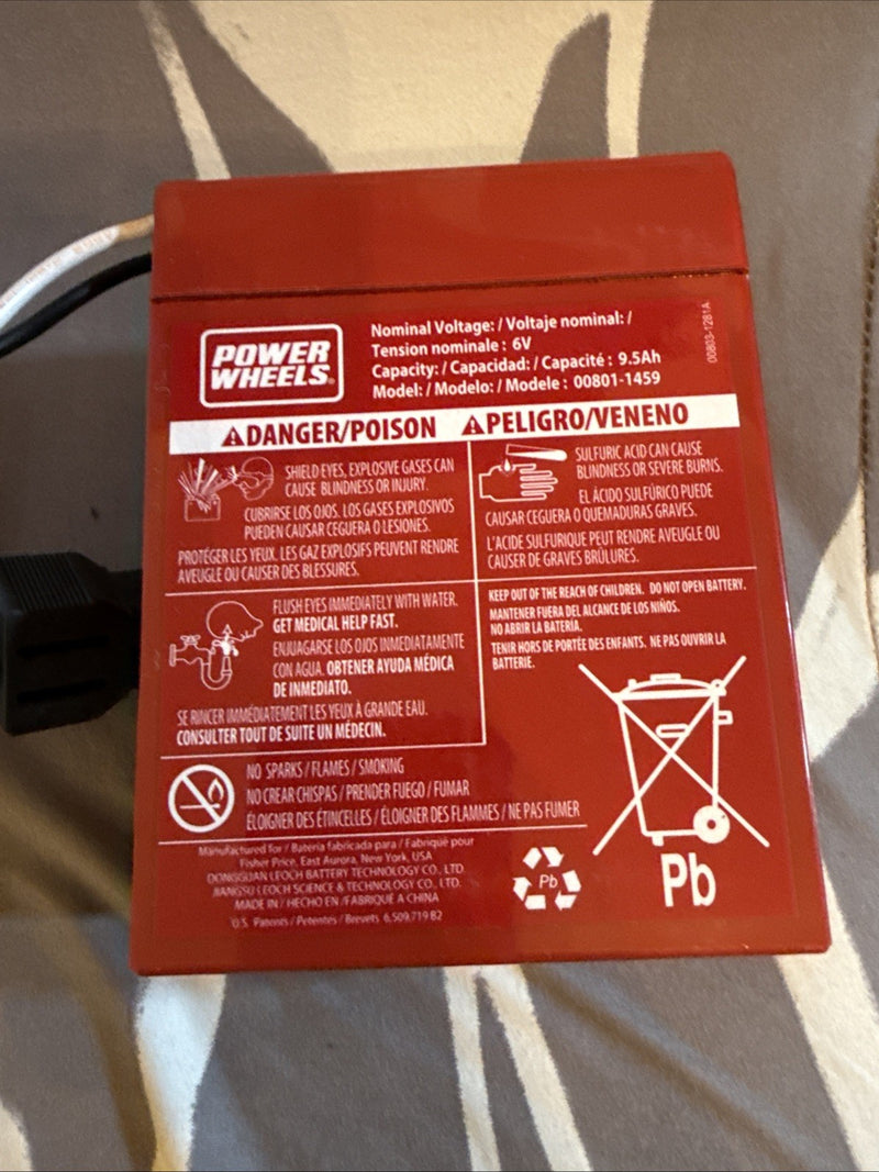 6 Volt Red Rechargeable Replacement Battery for Power Wheels Fisher-Price Toys Magic Cars 0