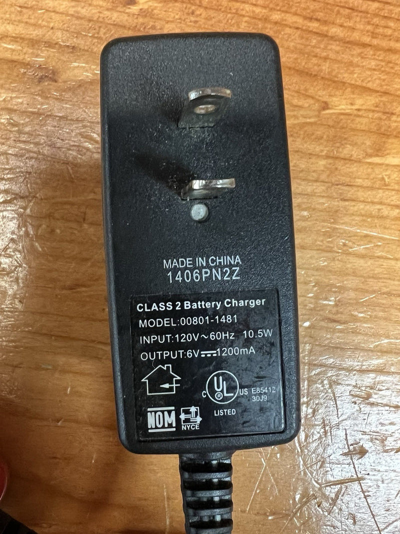6V Power Wheels Battery Charger and Cord Genuine OEM Replacement 00801-1481 Magic Cars 2