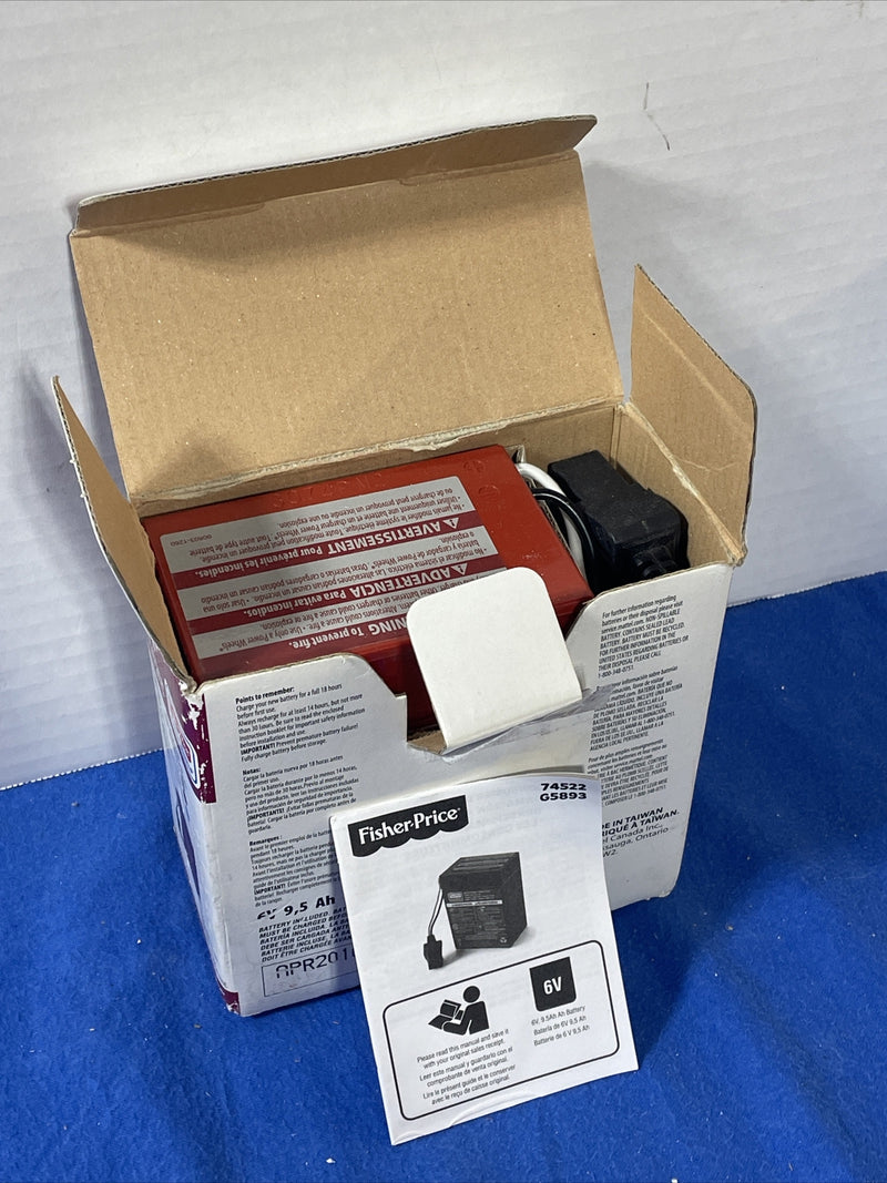 Power Wheels 6-Volt Rechargeable Red Battery Pack Model 74522 G5893 Magic Cars Variant 0
