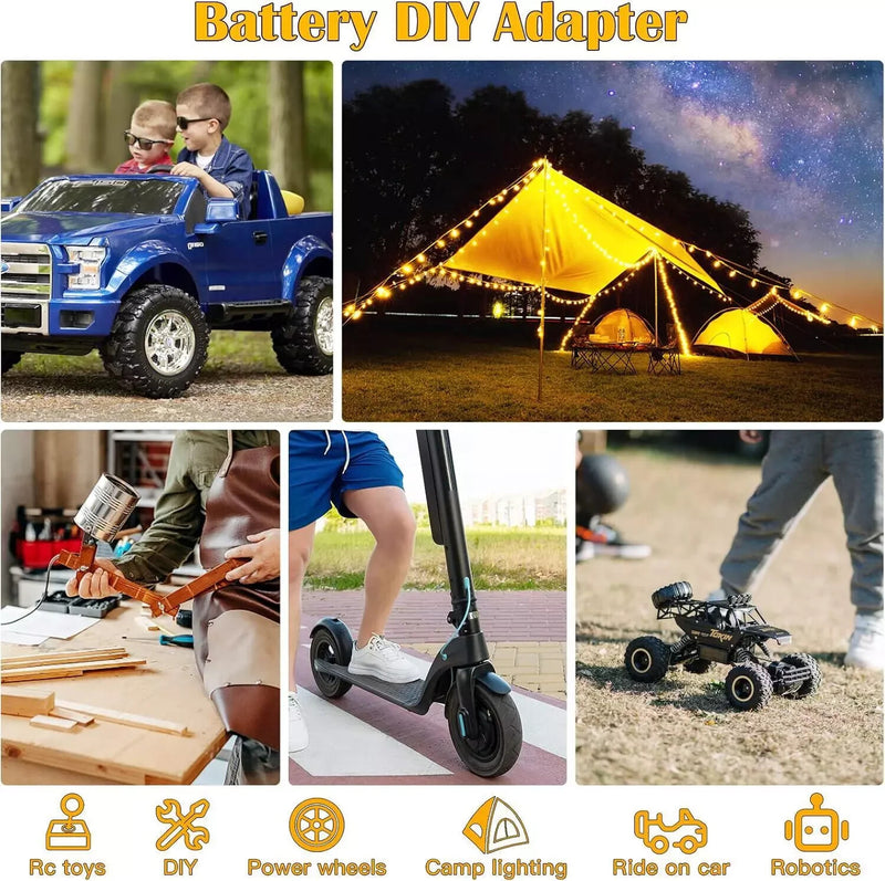 Power Wheels Adapter and Battery Kit Compatible with 20V Dewalt Batteries Magic Cars 1