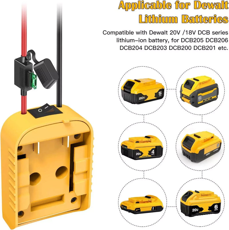 Power Wheels Adapter and Battery Kit Compatible with 20V Dewalt Batteries Magic Cars 3
