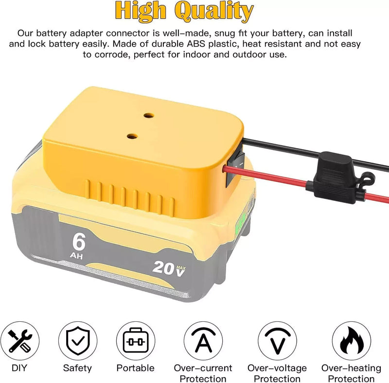 Power Wheels Adapter and Battery Kit Compatible with 20V Dewalt Batteries Magic Cars 5