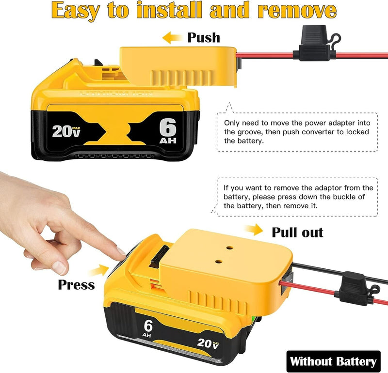 Power Wheels Adapter Kit for 20V Dewalt Battery Compatibility Magic Cars 4