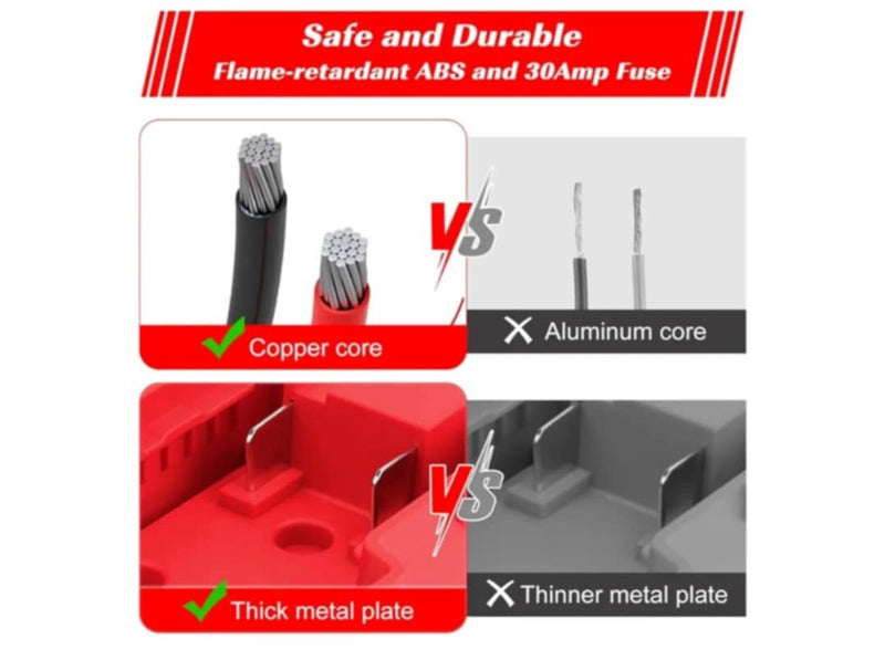 Power Wheels Battery Adapter for Milwaukee M18 18V Conversion Kit Magic Cars 4