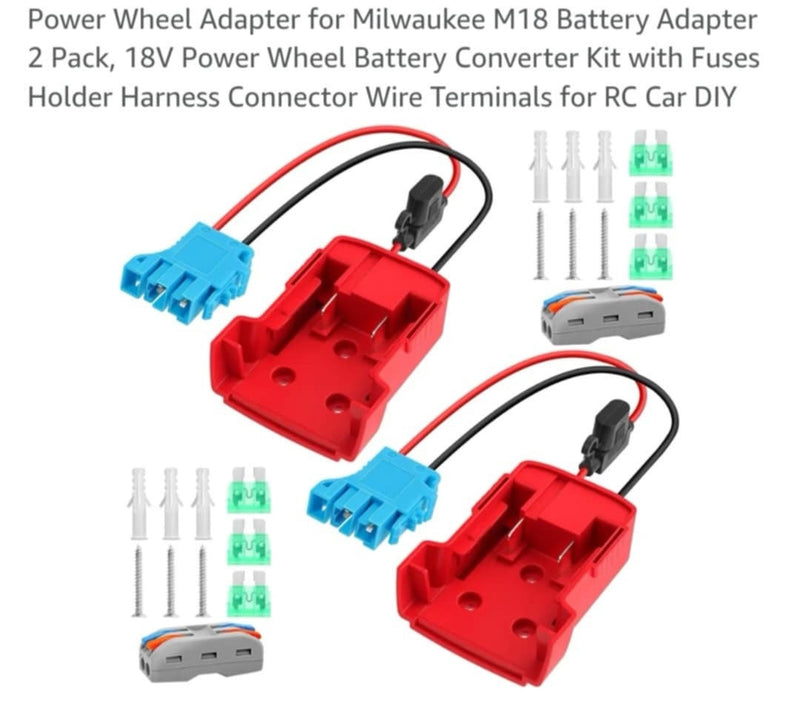 Power Wheels Battery Adapter for Milwaukee M18 18V Conversion Kit Magic Cars 6