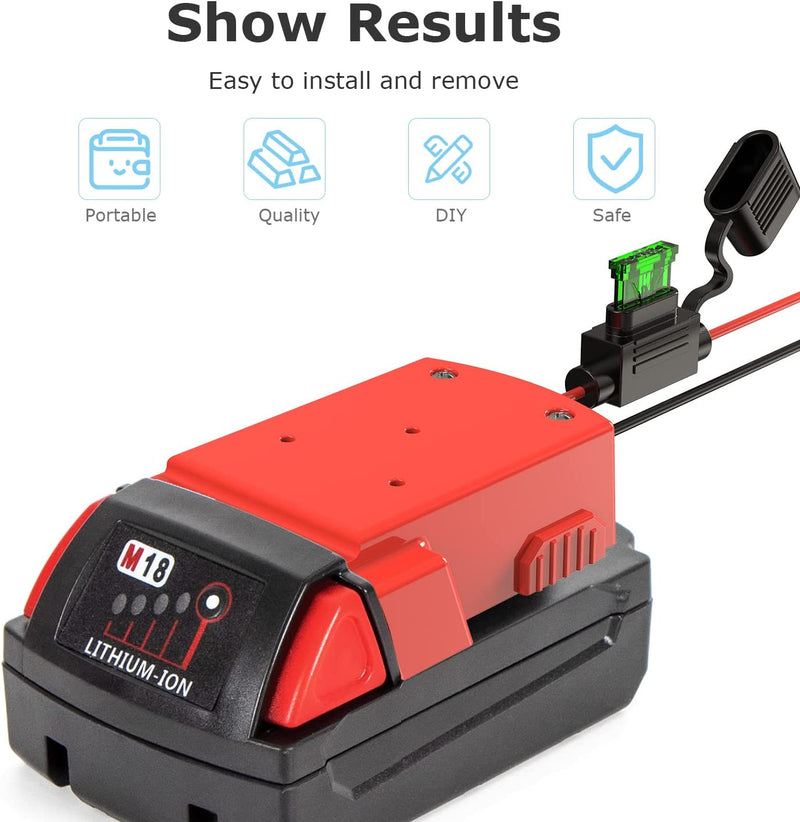 Power Wheels Battery Conversion Adapter Kit for Milwaukee M18 tools Magic Cars 3