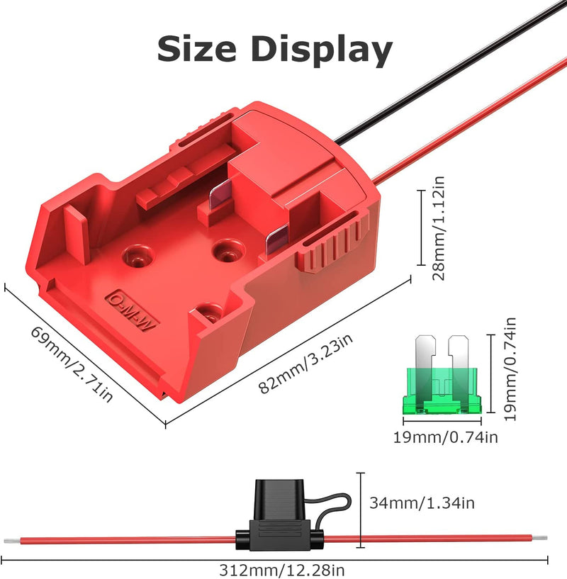 Power Wheels Battery Conversion Adapter Kit for Milwaukee M18 tools Magic Cars 7