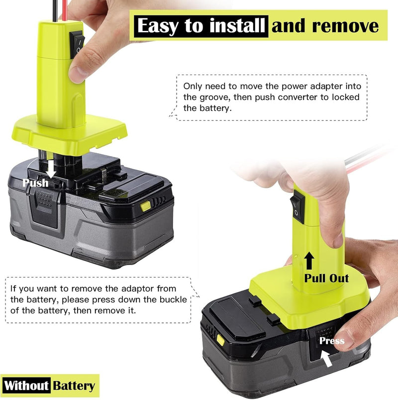 High-Power DIY Conversion Kit with Wheels and Adapter for 18V Ryobi Battery Magic Cars 6