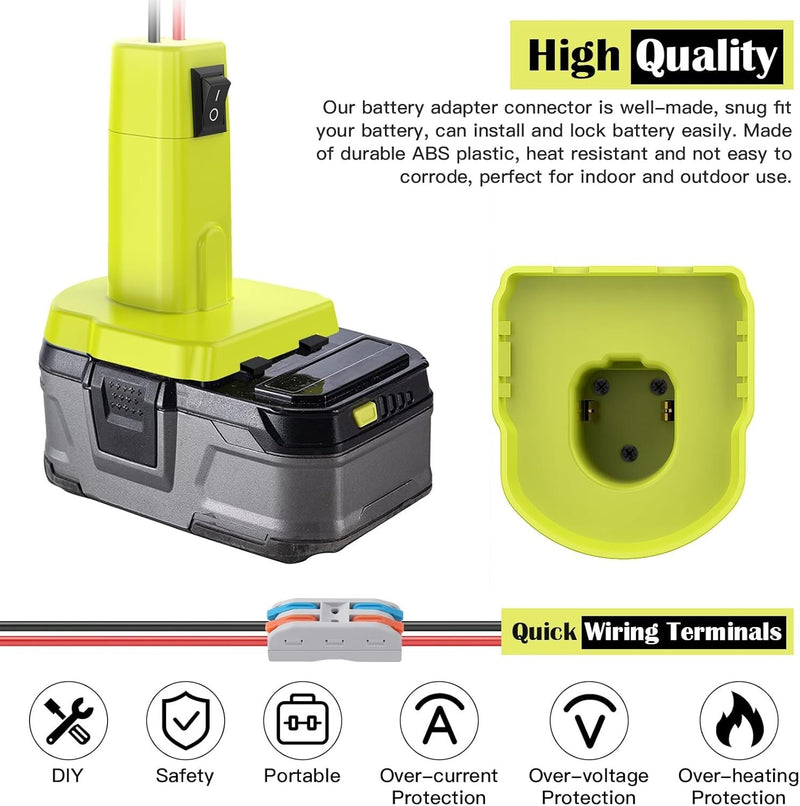 High-Power DIY Conversion Kit with Wheels and Adapter for 18V Ryobi Battery Magic Cars 7