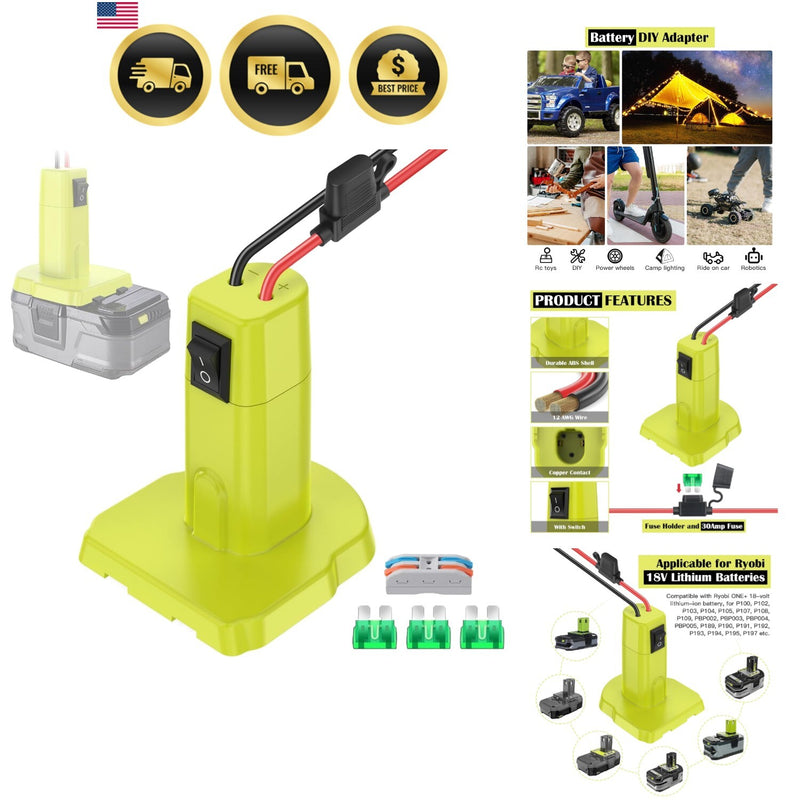 High-Power DIY Conversion Kit with Wheels and Adapter for 18V Ryobi Battery Magic Cars Variant 0