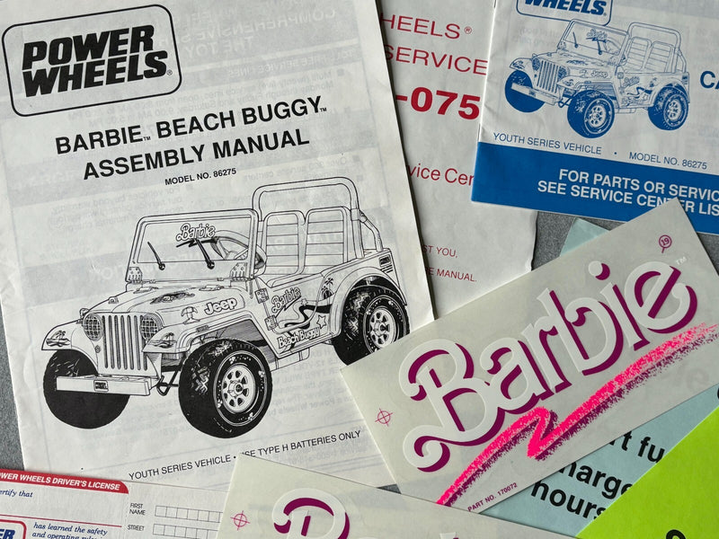 Power Wheels Beach Ranger Jeep Manual with Sticker Decals Magic Cars 2