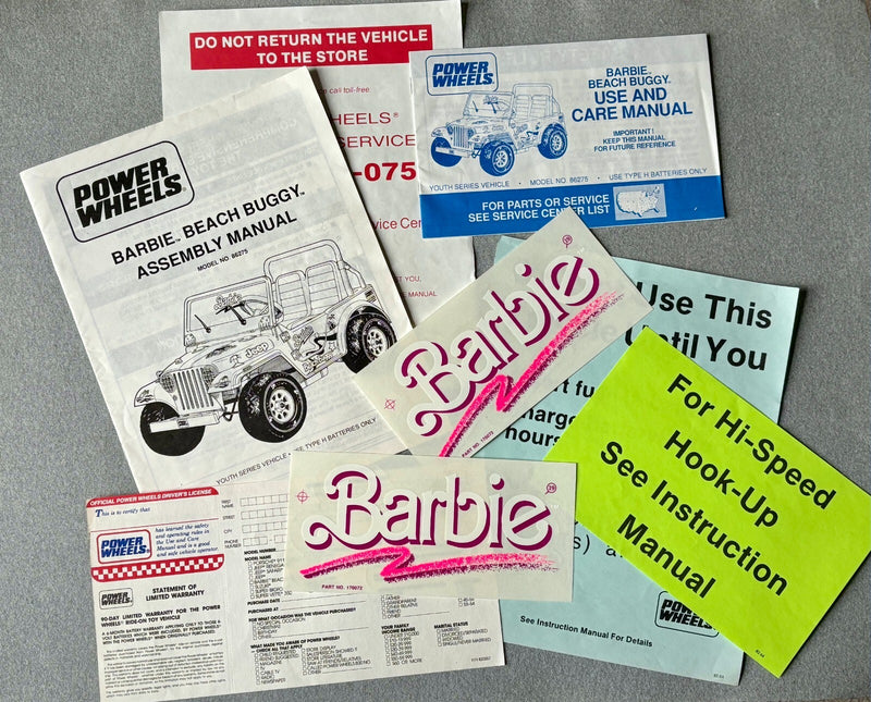 Power Wheels Beach Ranger Jeep Manual with Sticker Decals Magic Cars Variant 0