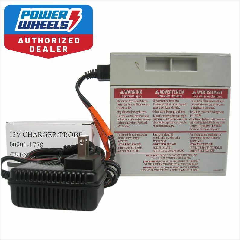 Power Wheels Barbie Jammin Jeep 12V Gray Battery and Charger Combo Magic Cars Variant 0