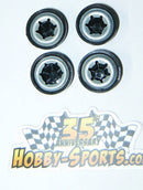 Black Power Wheels Replacement Cap Piece X4 Compatible with Fisher Price Mattel Model .354 Magic Cars Variant 0