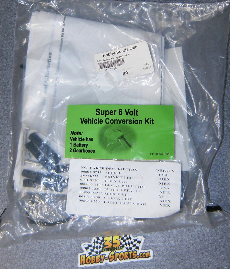 Power Wheels S6V Splice Kit with Green Label 74587-9992 Magic Cars Variant 0