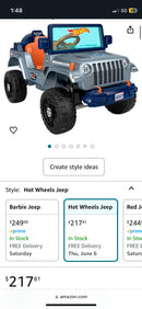 Gray Hot Wheels Jeep Ride-On Power Wheels Vehicle Magic Cars 1