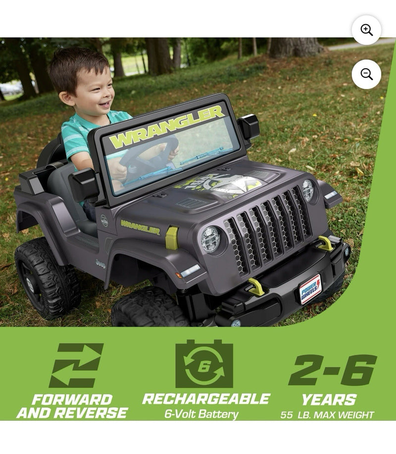 Power Wheels Jeep Wrangler Toddler Ride-On Toy with Driving Sounds and Multi-Textured Features Magic Cars 3