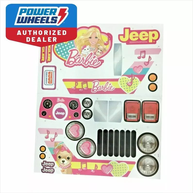 Power Wheels Replacement Decal Sticker Sheet for Pink Jeep Wrangler Toy Magic Cars Variant 0