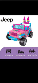 Trolls 3 Band Jeep Wrangler 12V Battery Ride-On for Kids 3+ Magic Cars 2
