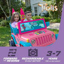 12V Battery-Powered Jeep Wrangler Ride-On with Trolls Band Theme for Kids 3+ Magic Cars 1