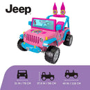 12V Battery-Powered Jeep Wrangler Ride-On with Trolls Band Theme for Kids 3+ Magic Cars 3