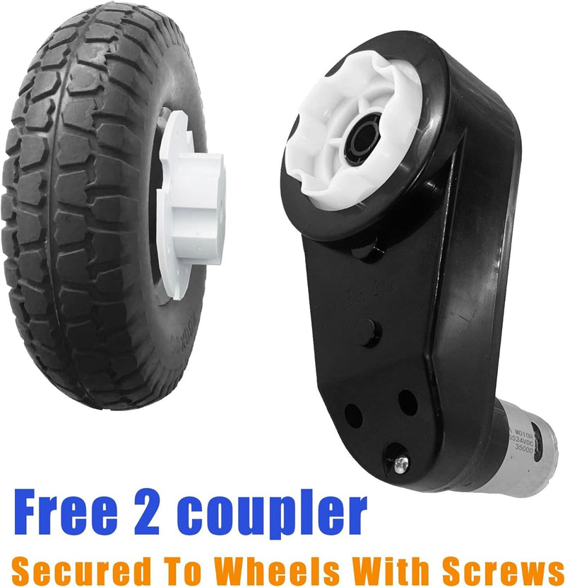 Power Wheels Upgrade Kit 2PCS 24V 35000 RPM Motor Gearbox with Accessories Magic Cars 6