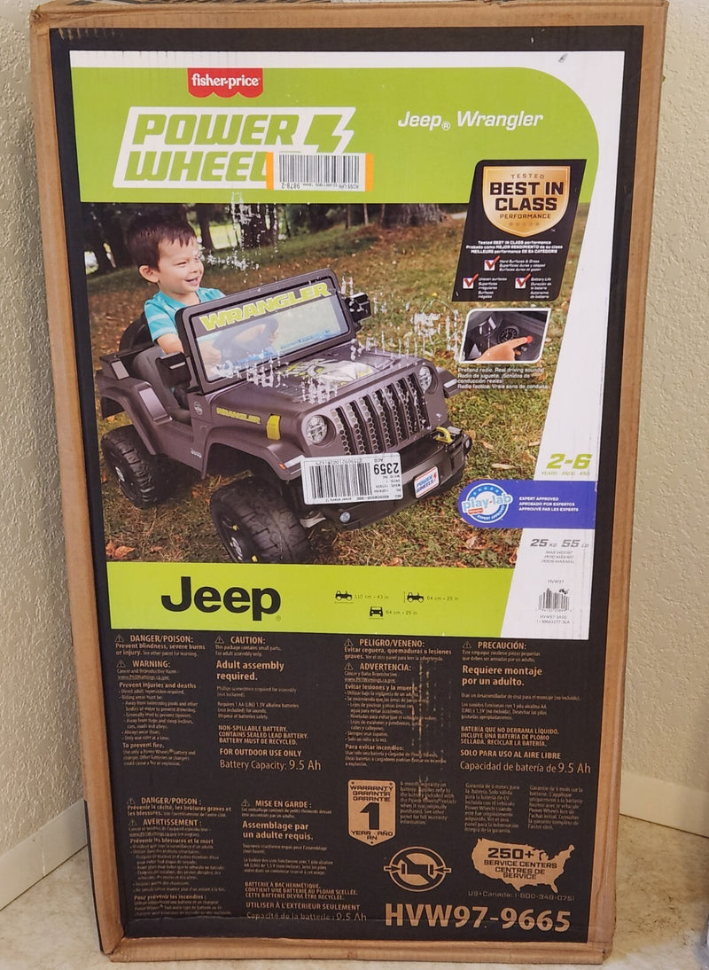 Power Wheels V6 Jeep Wrangler Toddler Ride-On Toy with Realistic Driving Sounds Magic Cars Variant 0