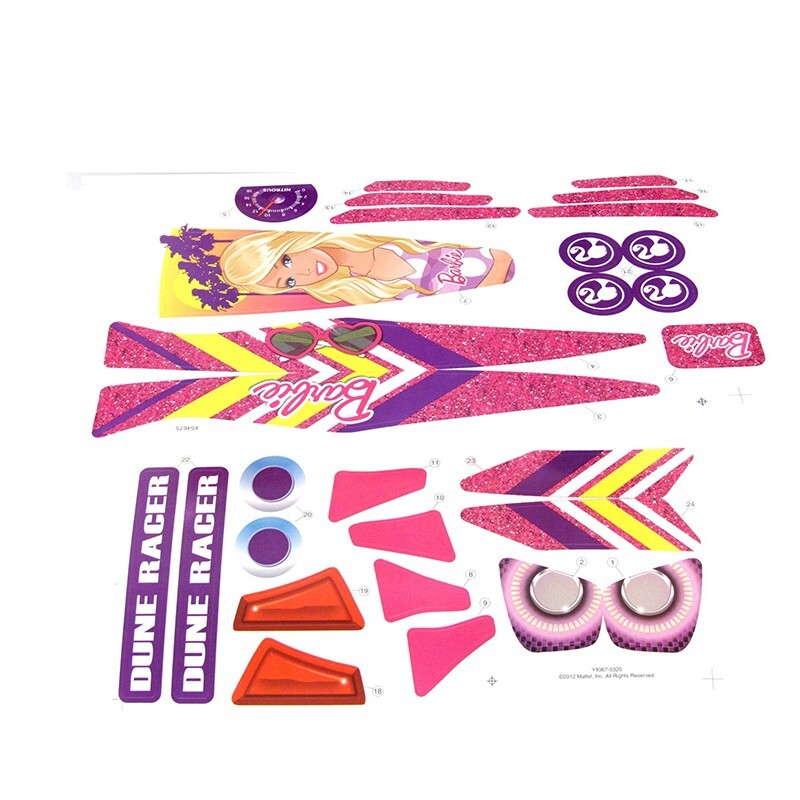 Power Wheels Y9367 Barbie Dune Racer Genuine Decal Label Sheet Magic Cars 1