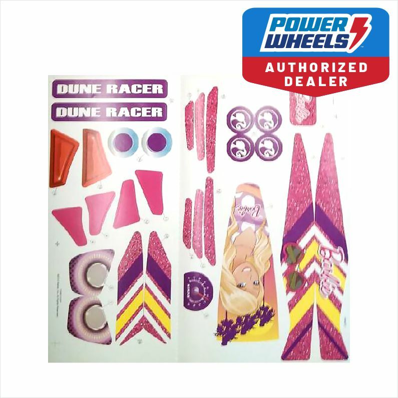 Power Wheels Y9367 Barbie Dune Racer Genuine Decal Label Sheet Magic Cars Variant 0