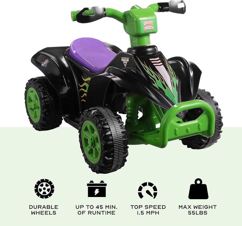 Powerful 6V Kids ATV Quad with Forward and Reverse Riding, Safe and Durable Design Magic Cars 3
