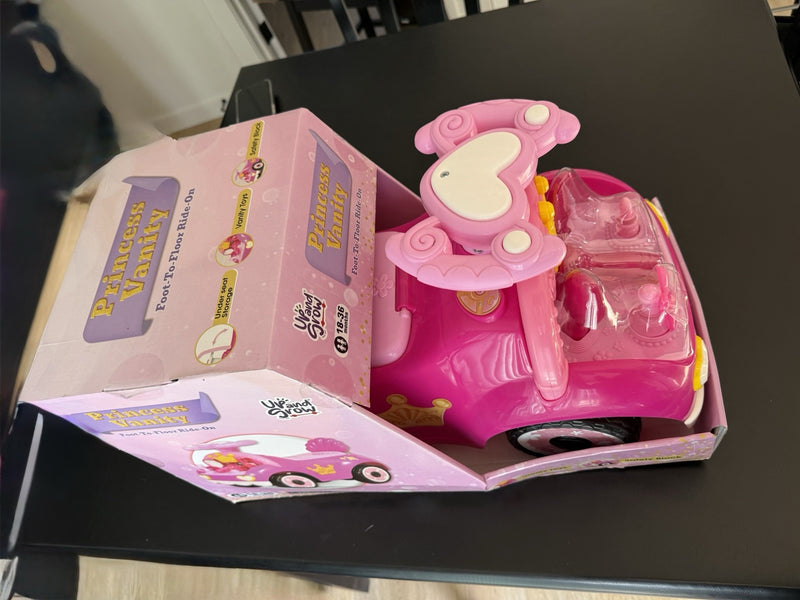 Princess Pink Toddler Foot-to-Floor Vanity Ride-On Toy Magic Cars 1