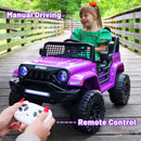 Purple 12V Kids Electric Ride-On Jeep Truck with Remote Control and Bluetooth Power Wheels Magic Cars 1