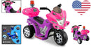 Purple and Pink 3-Wheel Ride-On Toy with Sirens for Ages 18+ Months, 6V Battery Powered Magic Cars 1