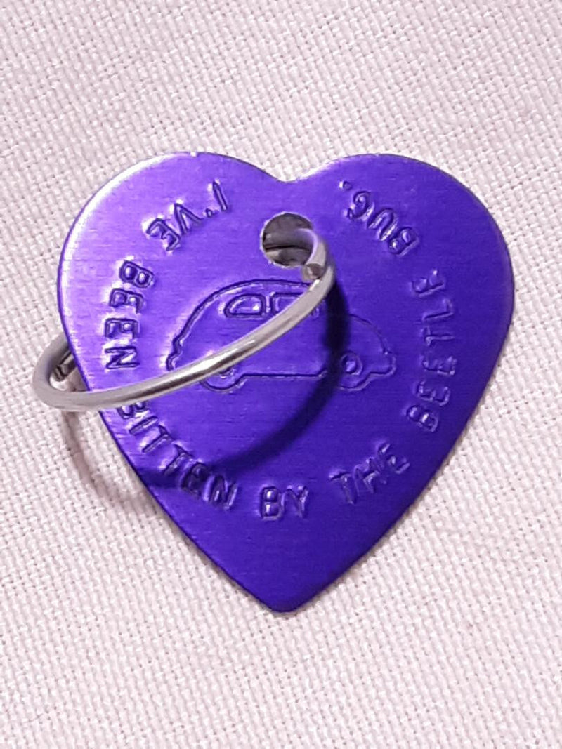 Purple Plated Beetle Bug Key Ring Tag for Keys Magic Cars Variant 0