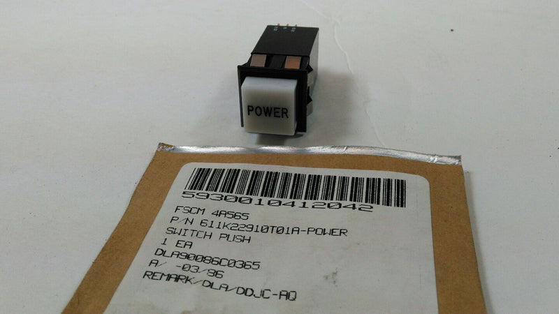 Push Power Switch P/N 611K22910T01A NSN 5930-01-01-071-2042 Magic Cars 2