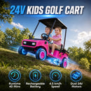 Qaba 24V 2-Seater Kids Golf Cart with Remote Control, Sunshade, and Storage