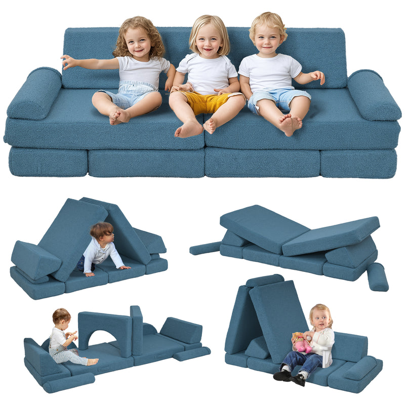 12-Piece Kids Modular Sectional Couch Sofa for Toddlers Playroom Magic Cars 0