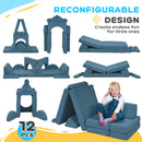 12-Piece Kids Modular Sectional Couch Sofa for Toddlers Playroom Magic Cars 4