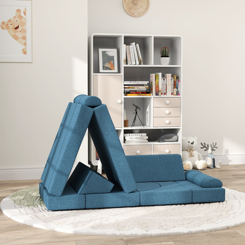 12-Piece Kids Modular Sectional Couch Sofa for Toddlers Playroom Magic Cars 7