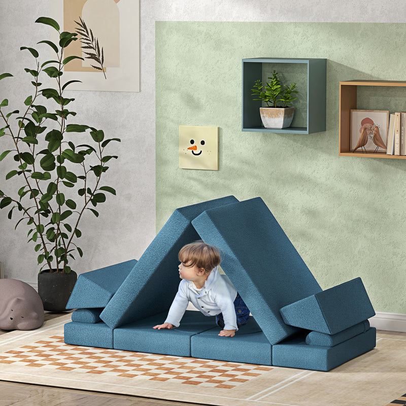 12-Piece Kids Modular Sectional Couch Sofa for Toddlers Playroom Magic Cars 8