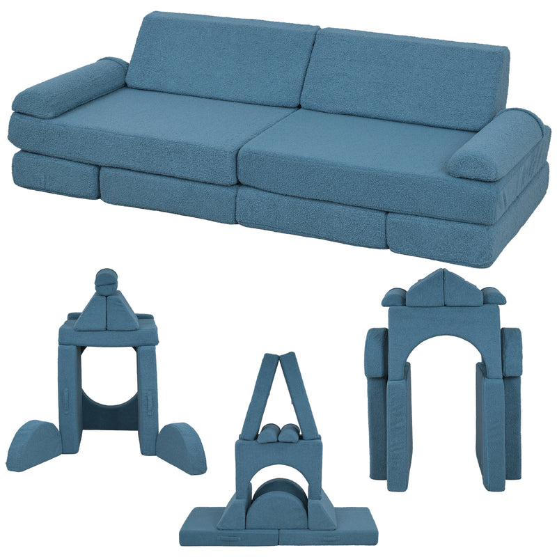 12-Piece Kids Modular Sectional Couch Sofa for Toddlers Playroom Magic Cars 9