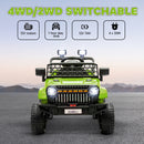12V Kids Ride-On Truck with Switchable 2WD/4WD and Detachable Back Trailer 4x4 Magic Cars 4