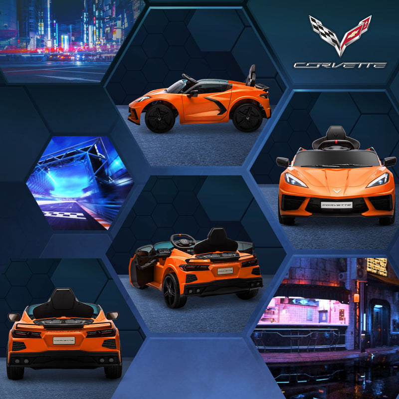 12V Licensed Chevrolet Corvette Kids Electric Ride-On Car with Remote Control Magic Cars 22