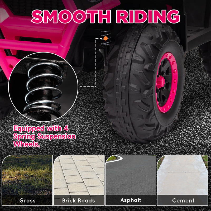 12V Kids 4-Wheeler ATV with Spring Suspension and Storage Compartment Magic Cars 4