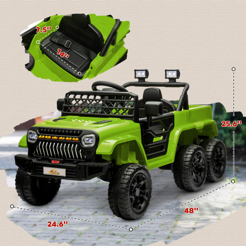 12V Kids Electric Car with Switchable 2WD/4WD and Remote Control Magic Cars 13