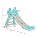 2-in-1 Foldable Kids Slide with Basketball Hoop Toddler Freestanding Playset Magic Cars 6